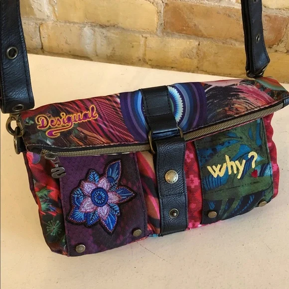 Sac Bandoulière Desigual Crossbody - Coton, Motif Argyle, Couleur Raw